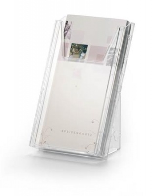 Prospektustartó, asztali és fali, álló, 1/3 A4, DURABLE "COMBIBOXX® M", áttetsző