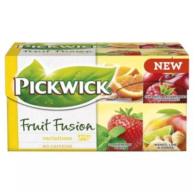 Gyümölcstea, 20x1,75 g, PICKWICK "Fruit Fusion Variációk Sárga", narancs, eper, meggy, mangó