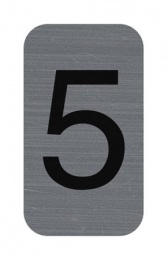 Információs tábla, öntapadó, 2,5x4,4 cm, alumíniumhatású, EXACOMPTA, 5-ös